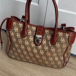 Dooney&Bourke canvas with leather strap purse